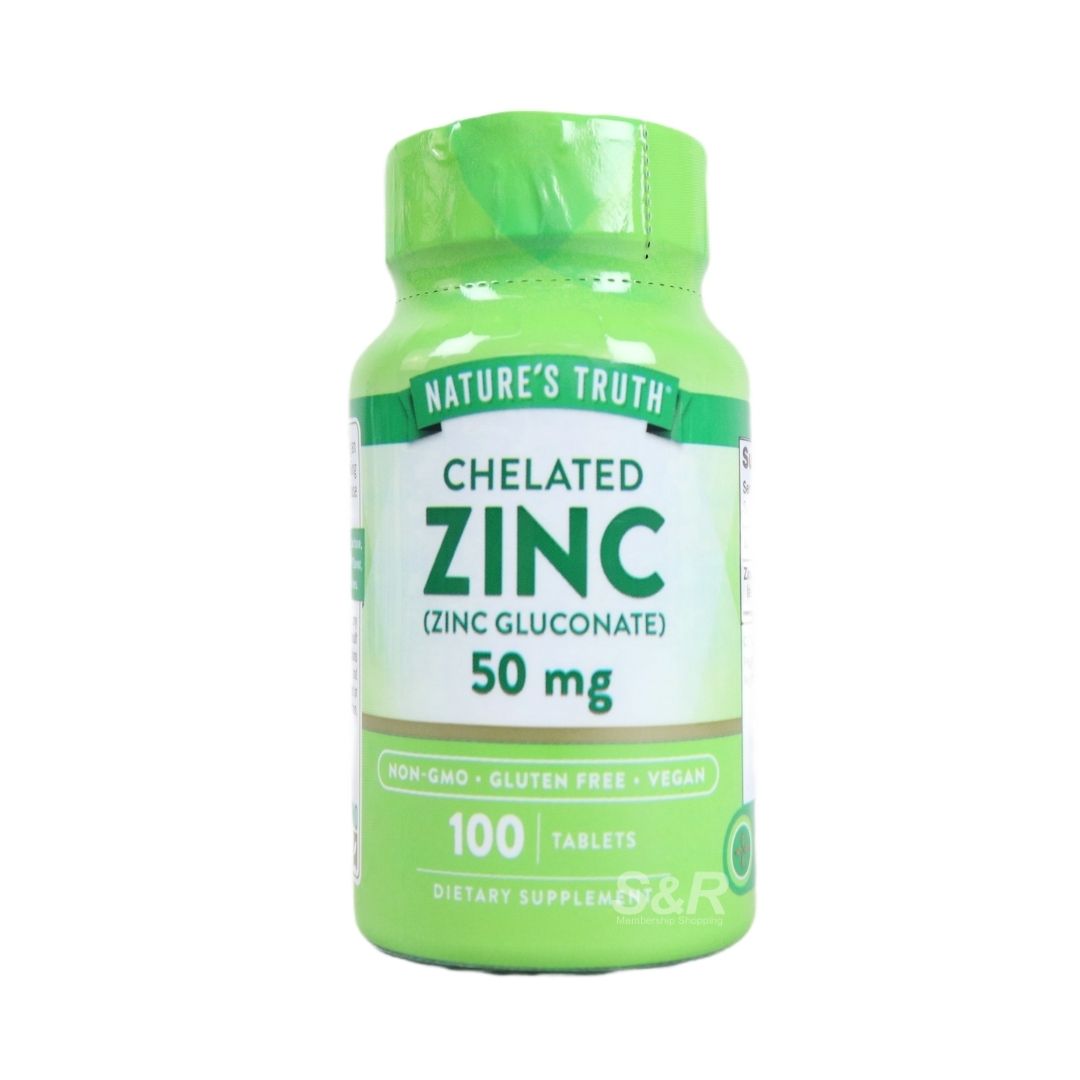 Nature's Truth Chelated Zinc 50mg 100 tablets